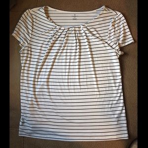 Shot Sleeve Striped Tee by Worthington